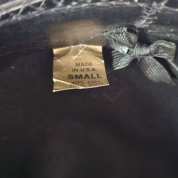 Vintage Harley Davidson Crushable Wool Felt Cowboy Hat Black Western WPL 4384 - Picture 10 of 10